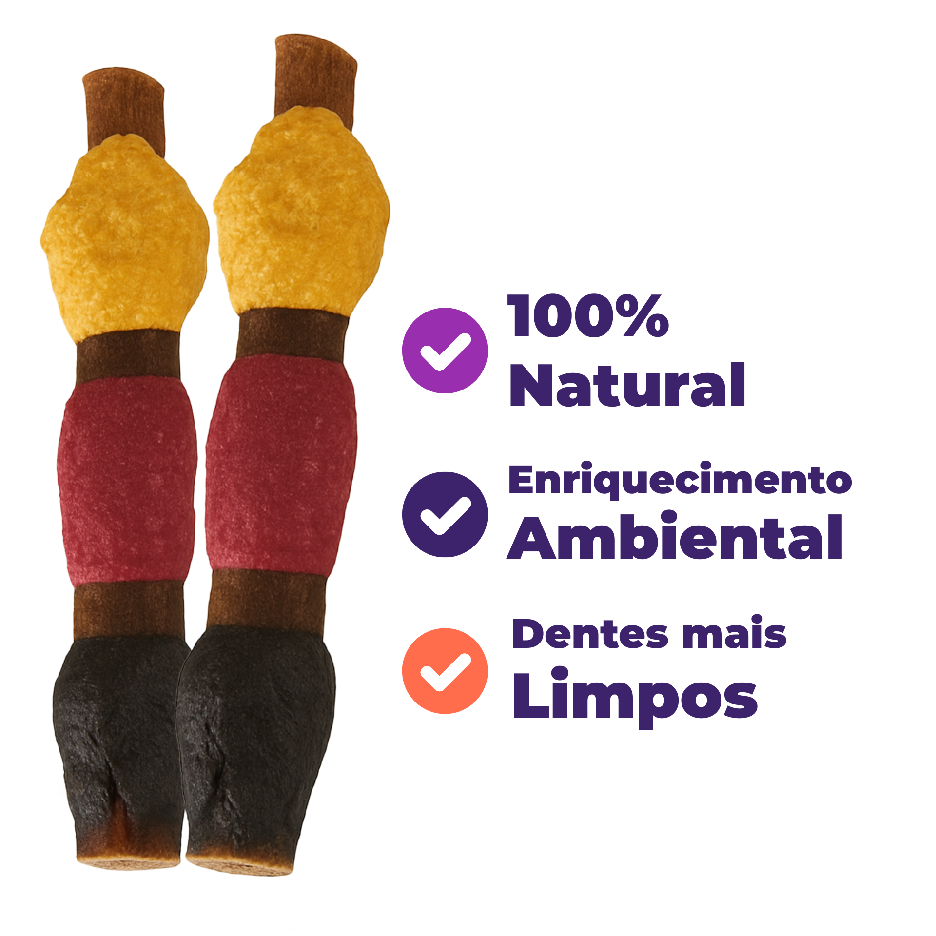 Umami | Kebab Stick | Couro Bovino Natural | Crocante e Saboroso | Enriquecimento Ambiental | Contém 2 unidades